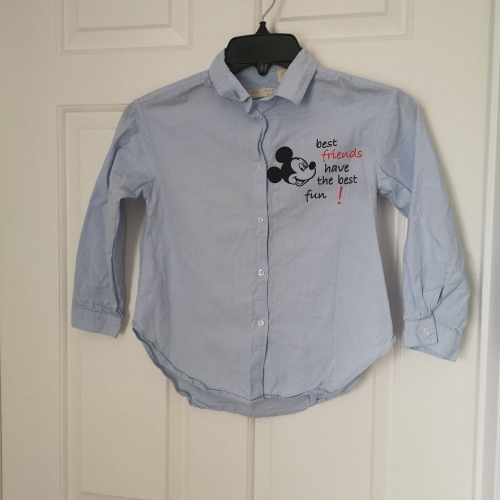 *free Zara Disney button down shirt size 7